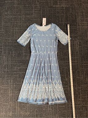 Pretty Young Thing Blue and White Floral Dress Large NWT